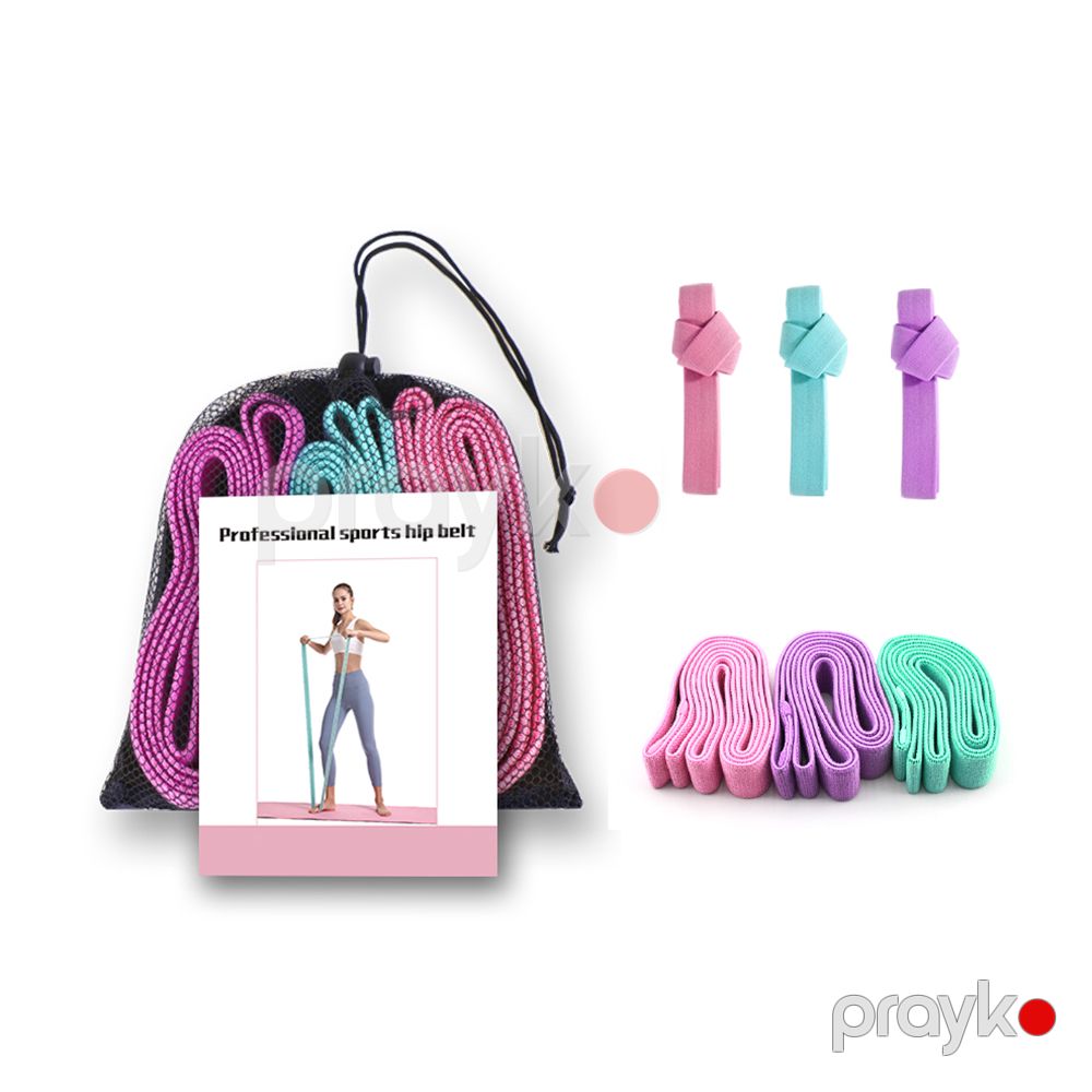 3 lü Müqavimət Bandı Dəsti Elastik Parça Material Fitness Yoga Bandı — İdman, hobi, istirahət, Bakı (2)