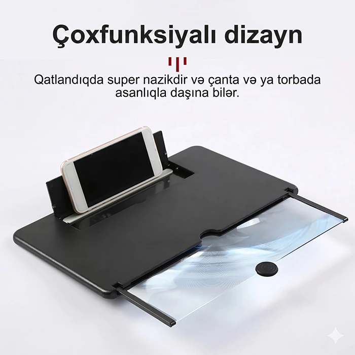 16 düymlük 3D HD Ekran Böyüdücü – Smartfonunuz üçün Universal Mobil Kinoteatr — Elektronika, Bakı (5)