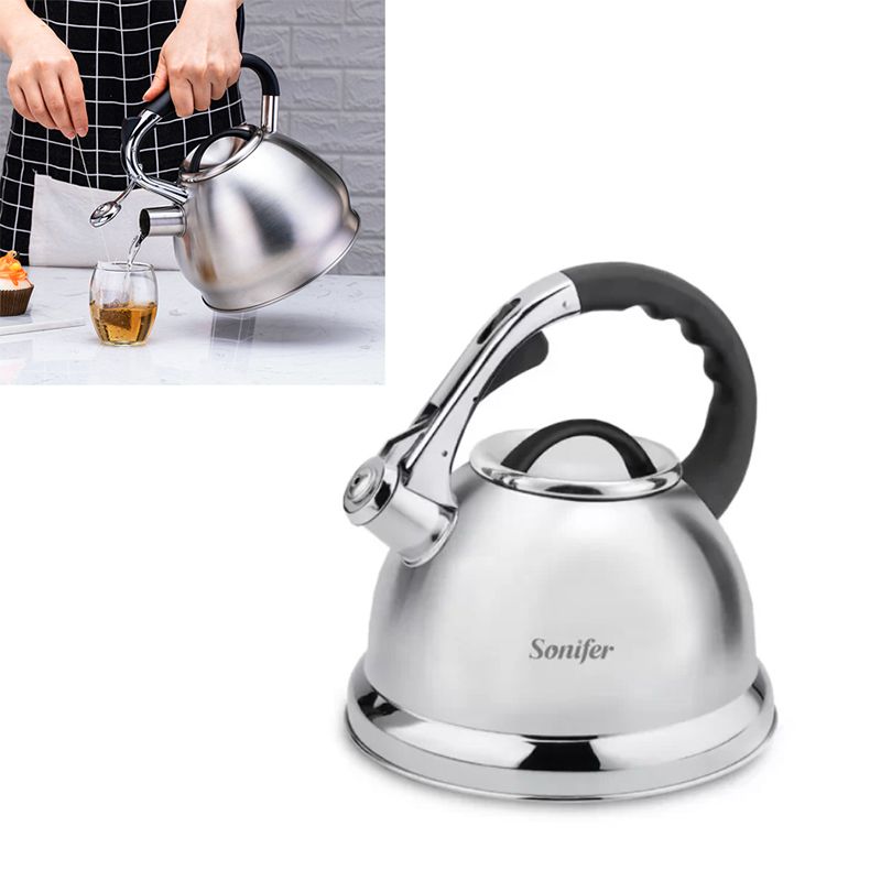 Sonifer SF-2512 Qaz Elektrik və İnduksiya Sobası Üçün Fısıltılı Çaydan 4.5L Yüksək Tutumlu Paslanmayan Polad Çaydan — Çaynikler və qəhvə qabları, Bakı (2)