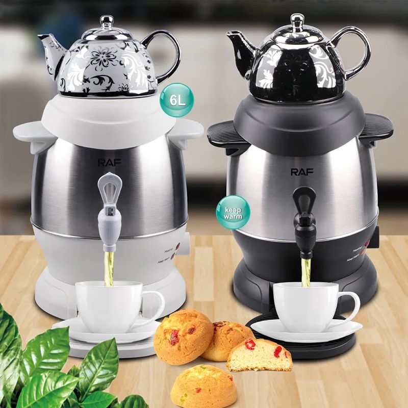 RAF 6 L Tututma Malik Böyük Tutumlu Elektrikli Polad Samovar 1350W İstifadəsi Asan Termostat Nəzarəti 1L — Samovarlar, Bakı (6)