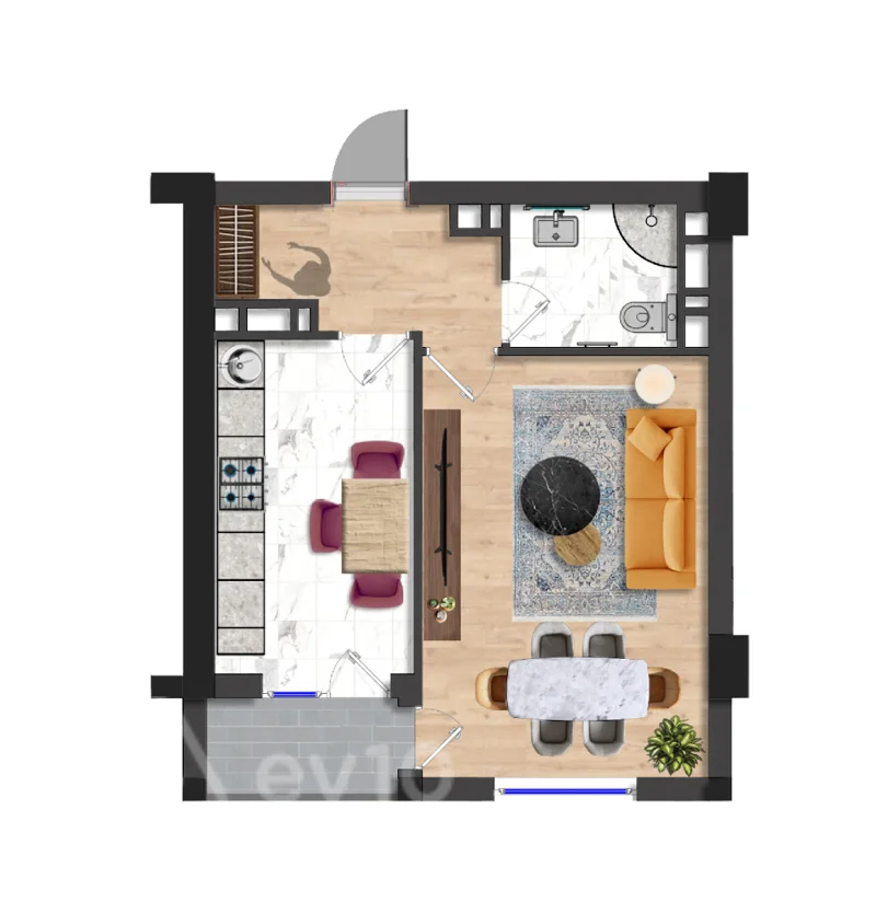 1 otaqlı mənzil, 55.5 m², Nicat Mustafayev Küçəsi — Mənzil, Bakı (5)