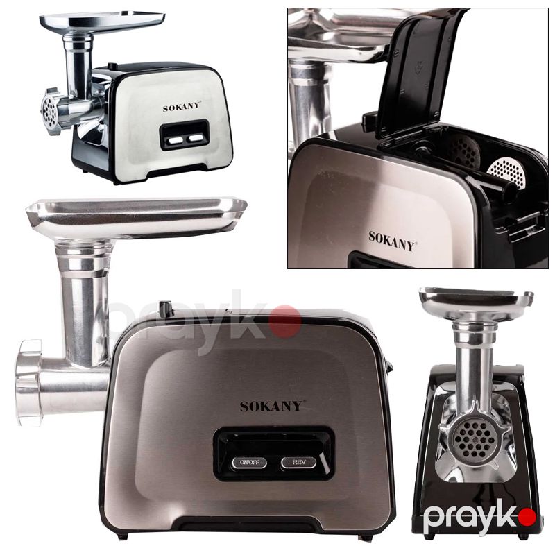 Sokany SK-090 Paslanmayan Polad Elektrikli Ətçəkən 3500W güclü ət çəkən maşın — Digər mətbəx texnikası, Bakı (6)