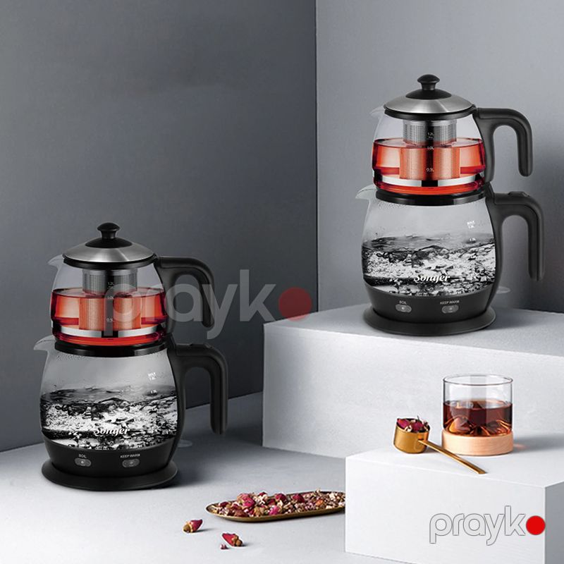 Sonifer SF-2089 Elektrikli Çaydan Çaynik Dəsti 2200W Gücündə Çaydan Tutumu 1,8L Çaynik Tutumu 1,2 L — Elektrik çaydanları və termoslar, Bakı (6)