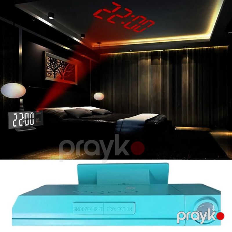 Bambuk Dizaynlı, Vaxt Proyeksiyalı, Güzgü Ekranlı, Mürgüləmə Funksiyalı və USB saat Müasir LED Zəngli Saat — Mallar, Bakı (6)