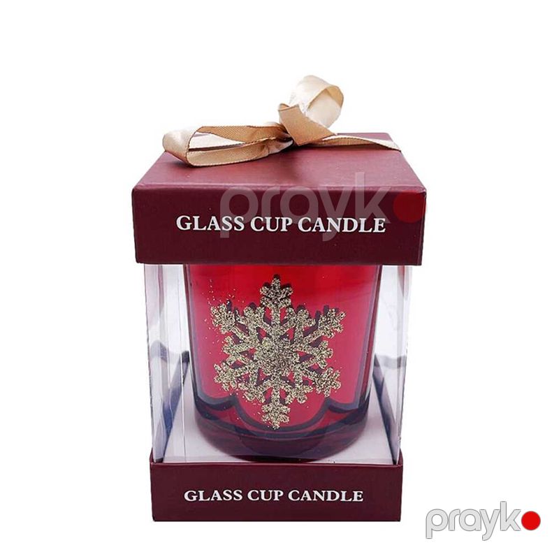 Yeni İl Şamı Glass Cup Candle Aromatik Mum Parıltılı Əl İşi Şam BB 257-2 Zərif Hədiyyəlik Yeni İl Şamı — Mallar, Bakı (3)