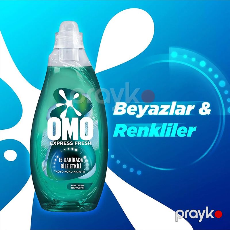 Omo Express Fresh Pis Qoxuya Qarşı 1.480 Ml Təzə Kimi Ağ və Rəngli Geyimlə Üçün Maye Yuyucu Beyaz Renkliler Deterjanı — Mallar, Bakı (6)