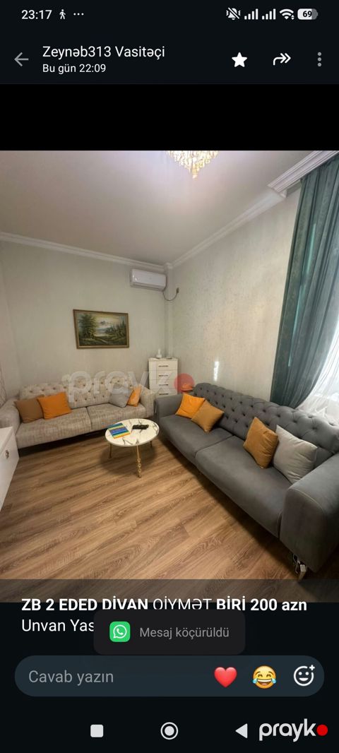 *ZB* *2 Eded Divan* Qiymət *Biri 200 azn* Unvan Yasamal — Bakı