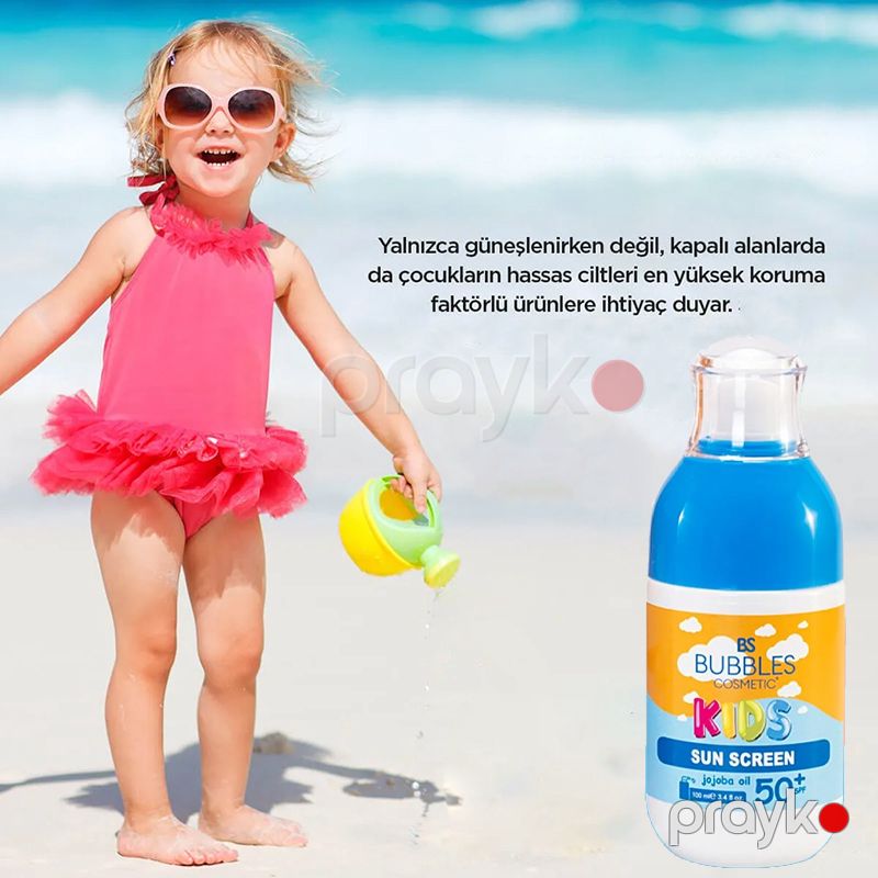 Uşaqlar Üçün Xüsusi Hazırlanmış Günəş Kremi 50+ SPF Həssas Dərilər Üçün Bubbles Cosmetic Kids Sun Screen — Gözəllik və səhiyyə, Bakı (3)