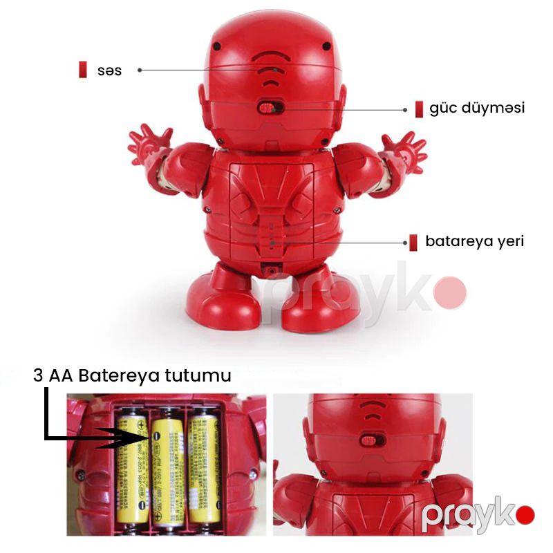 Dance Hero Dəmir Adam Musiqili Rəqs Edən Robot Uşaqlar üçün Oyuncaq Robot — Oyuncaqlar, Bakı (5)