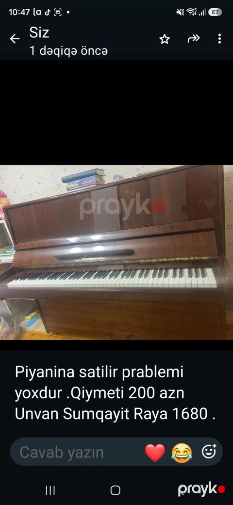 Upright pianino – “Ласточка” (Lastaçka) modeli. - Korpus: tünd — Sumqayıt
