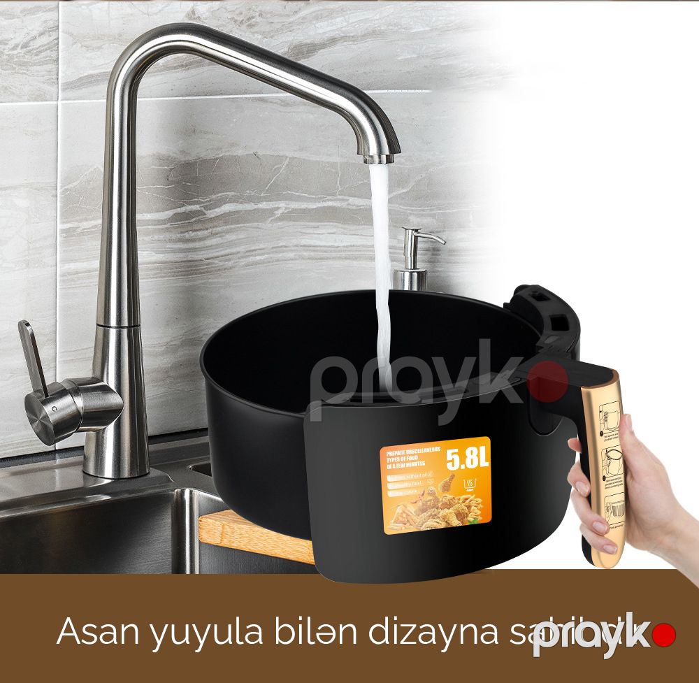 RAF R.5232b Hava Frütözü Yapışmaz Səth 5.8L Böyük Tutumlu Manual İdarəetmə 1500W — Digər mətbəx texnikası, Bakı (6)