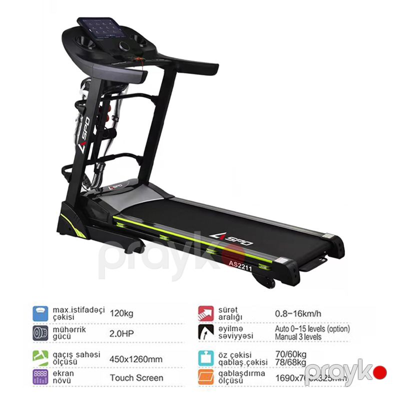 Sensor Ekranlı Aspo AS-2211 Qaçış Aparatı Dağ Rejimli Qatlana Bilən Masajorlu Trenajor 120kq — Fitness və simulyatorlar, Bakı (2)