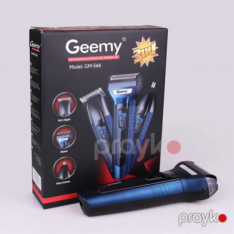 Geemy GM-566 3 Başlıqlı Saç Saqqal Təraş Maşını Burun Qulaq Təmizləmək Üçün Trimmer — Bakı