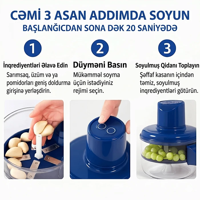 Əllərdə sarımsaq qoxusuna SON Cəmi 20 saniyəyə mükəmməl təmiz Tərəvəzlər və Meyvələr — Mallar, Bakı (4)