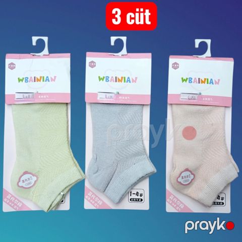 Qızlar üçün corab dəsti 3042, nazik, torlu, pambıq, rəngbərəng, 4-6 yaş — Bakı