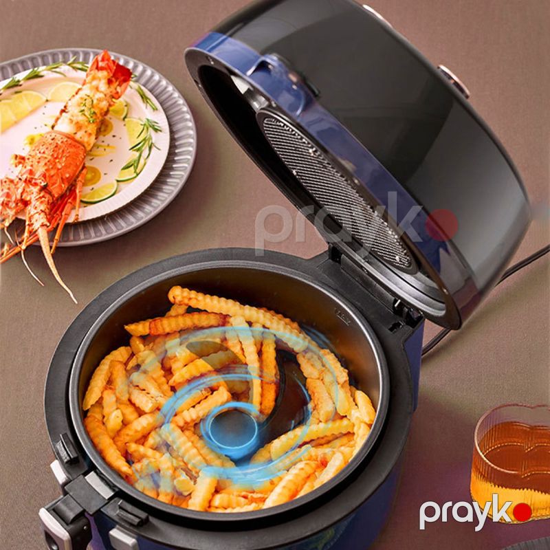 Sokany Elektrikli Peşəkar Air Fryer Blue 1800W Gücündə Professional İkiqat Paslanmaz Polad 8L Fritöz — Digər mətbəx texnikası, Bakı (6)