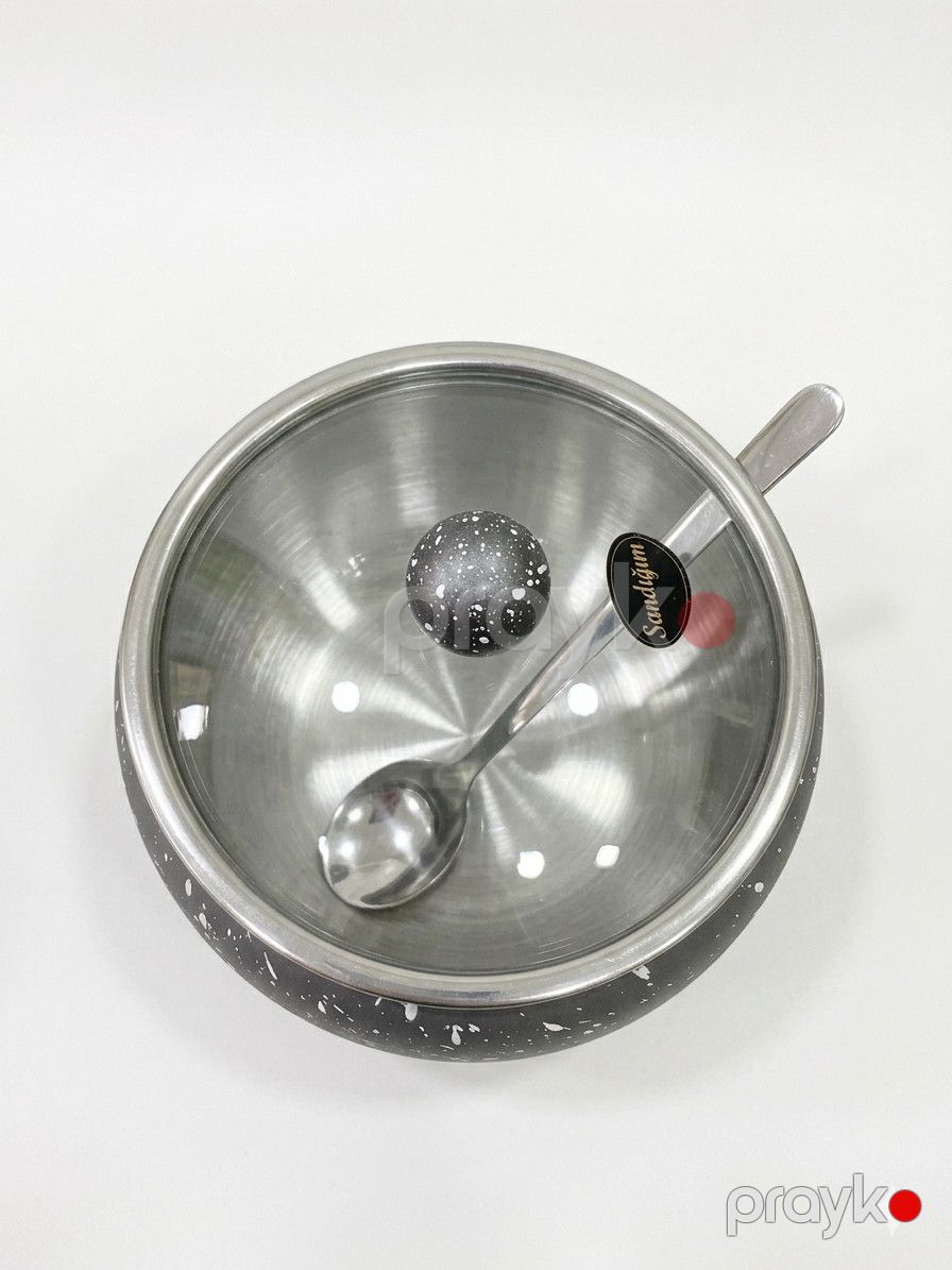 Şəkər qabı Sandığım, metal/şüşə, boz, 250 ml — Mallar, Bakı (2)
