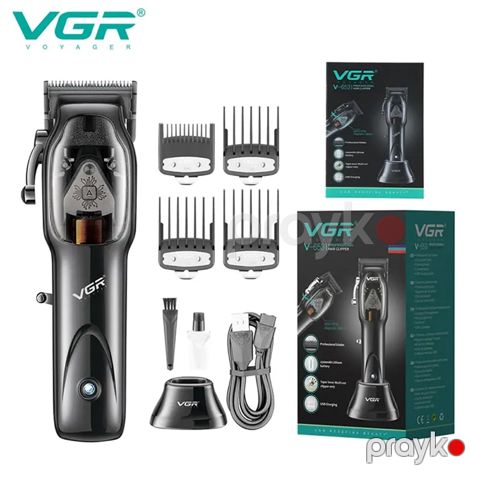 VGR Peşəkar Saç Kəsicisi Kişilər Üçün Yüksək Güclü LED Ekran Saç Kəsmə Maşını Yeni Dizaynda Metal Bərbər Saç Kəsmə Makası 9000 rpm — Bakı