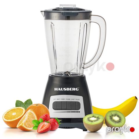 Smoothie Blender Hausberg HB-7770NG 4 Sürətli Paslanmayan Polad Bıçaqlı 1.5L Şüşə Blender 500max — Bakı