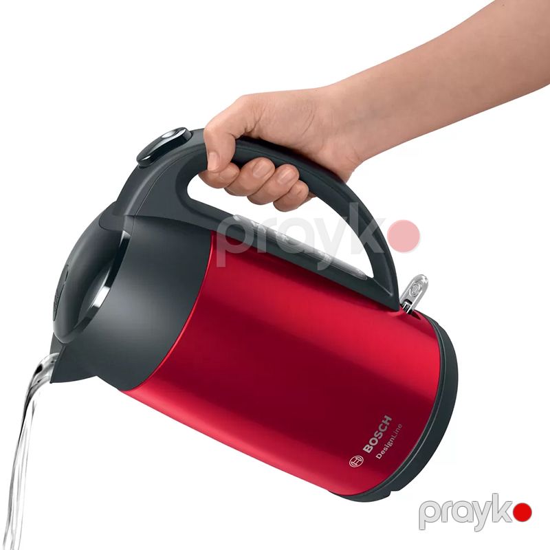 Bosch TWK3P424 Elektrik Çaydanı 1,7 L Tutumlu Qırmızı 2400 Vt Gücündə Su İsidici Çaydan Bosch Çaydanı Red — Elektrik çaydanları və termoslar, Bakı (3)
