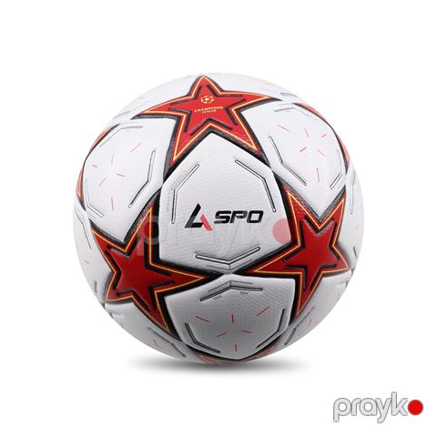 Futbol Topu Aspo Uefa Champions League 03 Ölçü 5 Qirmizi Rengli Xüsusi Dizaynda Futbol Topu 5 — Bakı