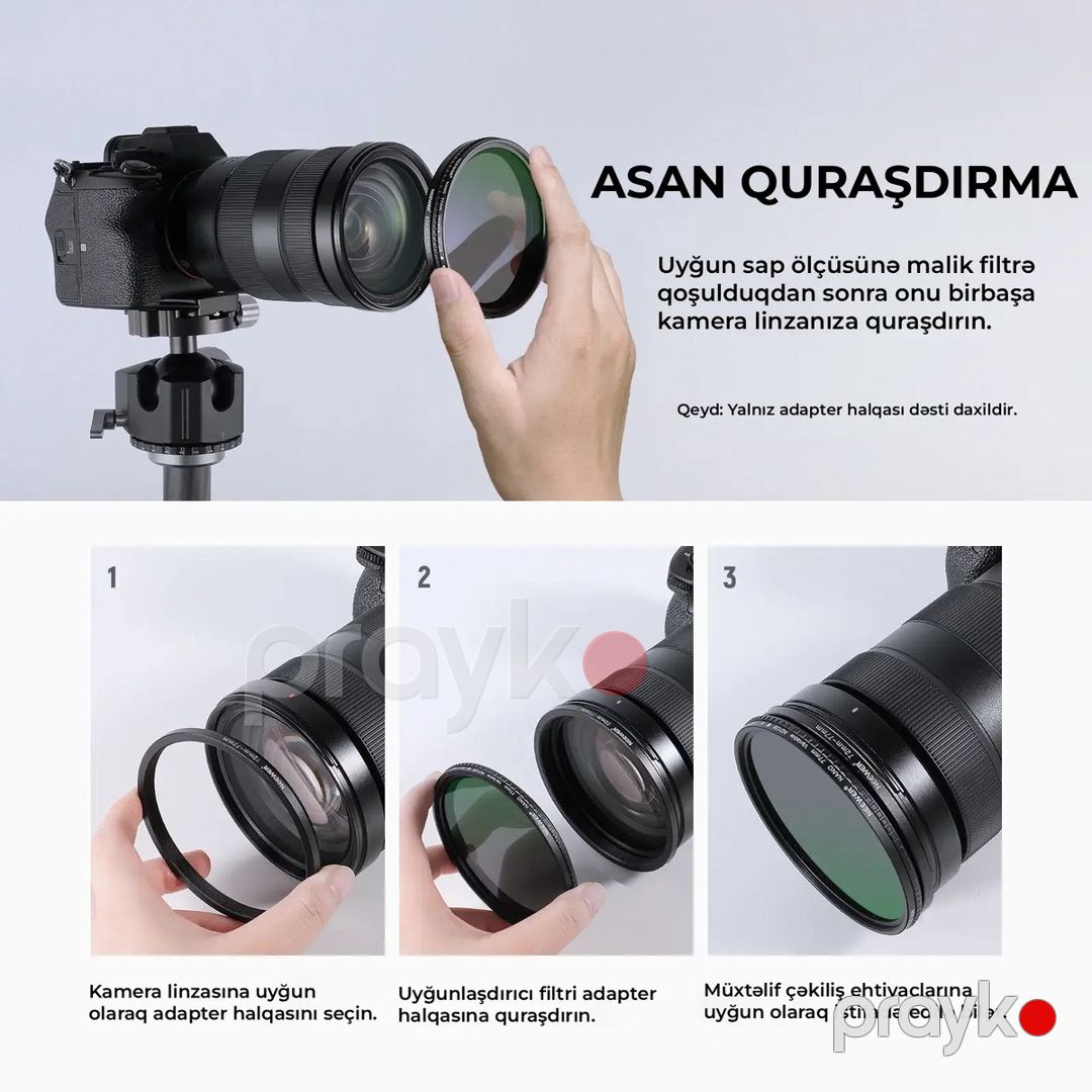 Obyektiv filter adapter halqa dəsti Neewer Neewer — Foto və video texnikası, Bakı (6)