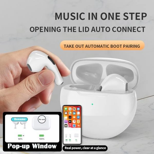 Pro 6 simsiz stereo qulaqlıq - iOS və Android uyğunluğu — Simsiz qulaqlıqlar, Bakı (3)
