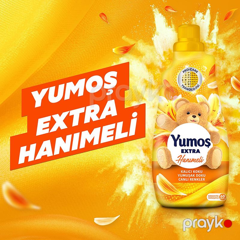 Yumoş Extra Hanımeli Yumuşatıcı 1440 ml 60 Yıkama Yumoş Extra Çamaşır Yumuşatıcı 1440 ml — Mallar, Bakı (4)