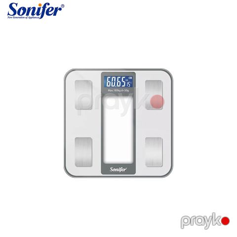 Sonifer SF-1915 LED Ekrana Sahib 180 kq-a Qədər Çəki Üçün Elektron Döşəmə Tərəzisi Ev Üçün Rəqəmsal Şüşə Məişət Tərəzisi — Bakı