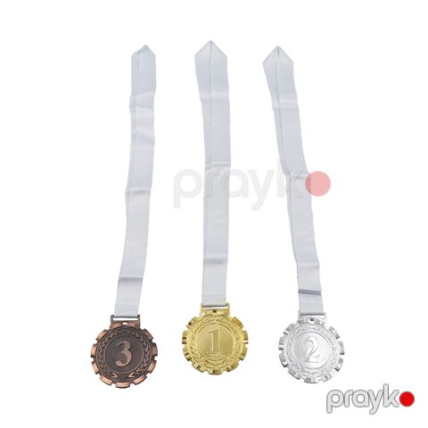 Müxtəlif Idman Oyunları üçün Ağ Lentli Medal 1ci 2ci 3cü Yerler Üçün Qızıl Gümüş Bürünc Medal Ağ İpli — Bakı