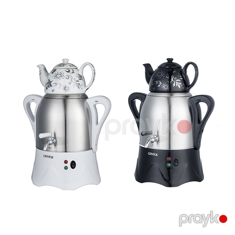 Orvıca Temperatur Nəzarəti ilə Elektrikli Paslanmayan Polad Samovar Çay Dəmləyici, 2500 Vt, 5 L Tutumlu Çaydan 1litr ORM-3302 — Ev texnikası, Bakı (2)