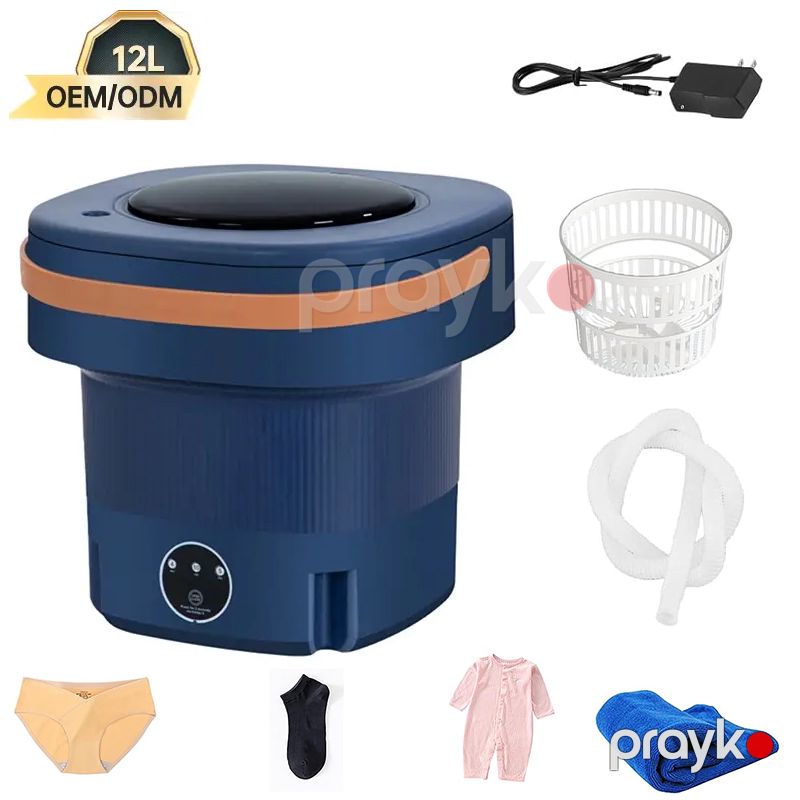 Mini Qatlanan Portativ Paltaryuyan 12L Maşınlar Santrifüj Quruducu ilə Mini Qatlanan Vedrə Paltaryuyan Maşın — Paltaryuyan maşınlar, Bakı (2)