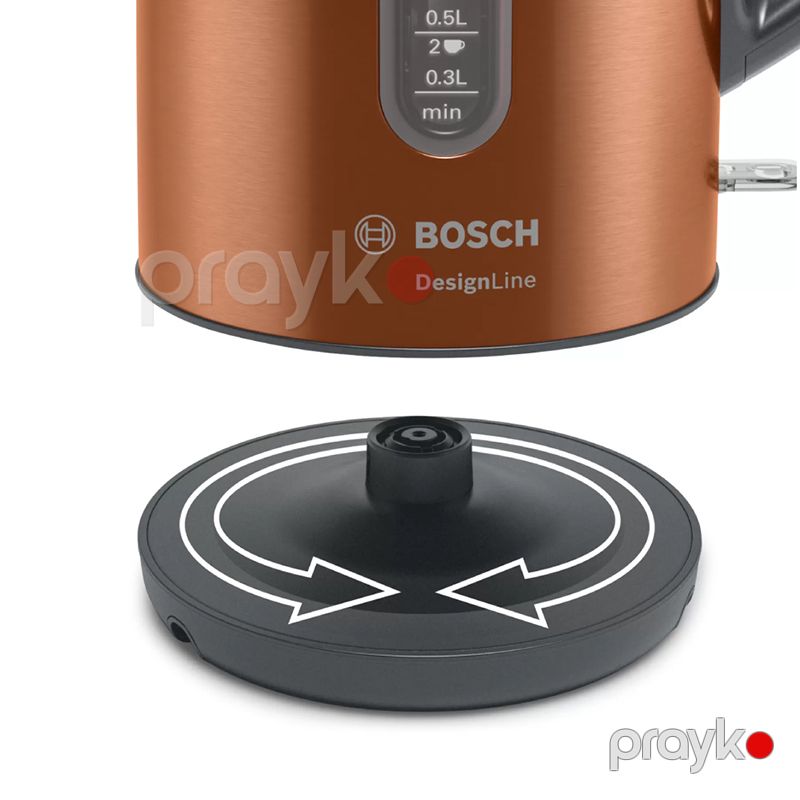 Çaydan Bosch TWK4P439 Erqonomik İstifadə 1.7L Designline Elektrik Çaydanı 2400 W Gücündə Peşəkar Mis Çaydan — Elektrik çaydanları və termoslar, Bakı (3)