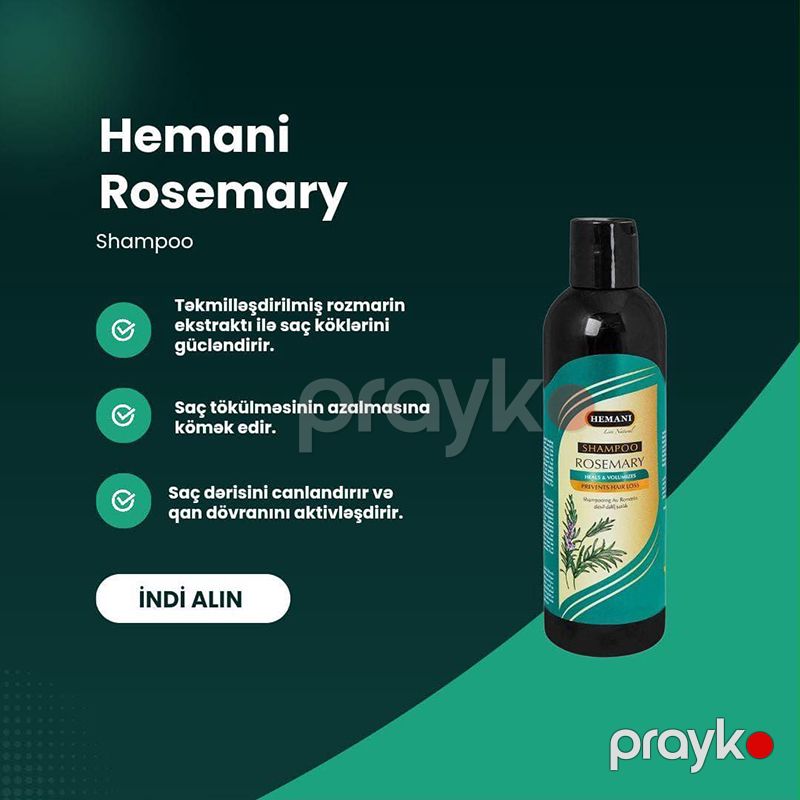 Hemani Rozmarin Şampunu – Rozmarin Tərkibli Saç Baxım Şampunu 350 ml — Gözəllik və səhiyyə, Bakı (2)