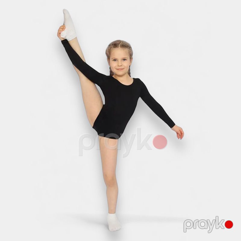 Gimnastikası Üçün Rəqs Geyimi Qara Uzunqol Body Qızlar Üçün Rahat Rəqs Balet Sinif Geyimi Gimnastik mayo — Geyim, ayakkabı, aksesuarlar, Bakı (5)