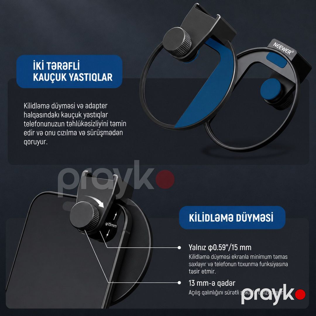 Neewer LA006 67mm telefon filteri adapteri — Smartfonlar, Bakı (4)