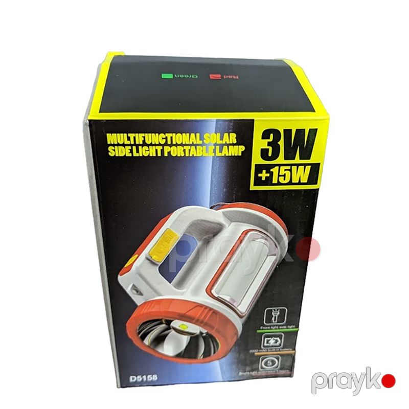 Xarici İşıqlandırma Günəş Enerjisi və USB Doldurulan Fənər JQ-6088 3 Vt Narıncı LED El Feneri USB Şarjlı — İdman, hobi, istirahət, Bakı (5)