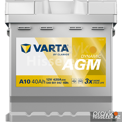 Аккумулятор Varta Dynamic Agm A10 40 Ah R+ 420 A 550901054 — Akkumulyatorlar, Bakı (2)