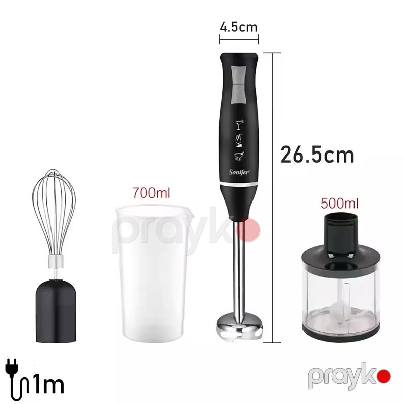 Sonifer SF-8025 Yüksək Keyfiyyətli Əl blenderi Yumurta Çırpıcı 3-ü 1-də Dəst Əl blenderi 400W — Blenderlər, xırdalayanlar və mikserlər, Bakı (2)
