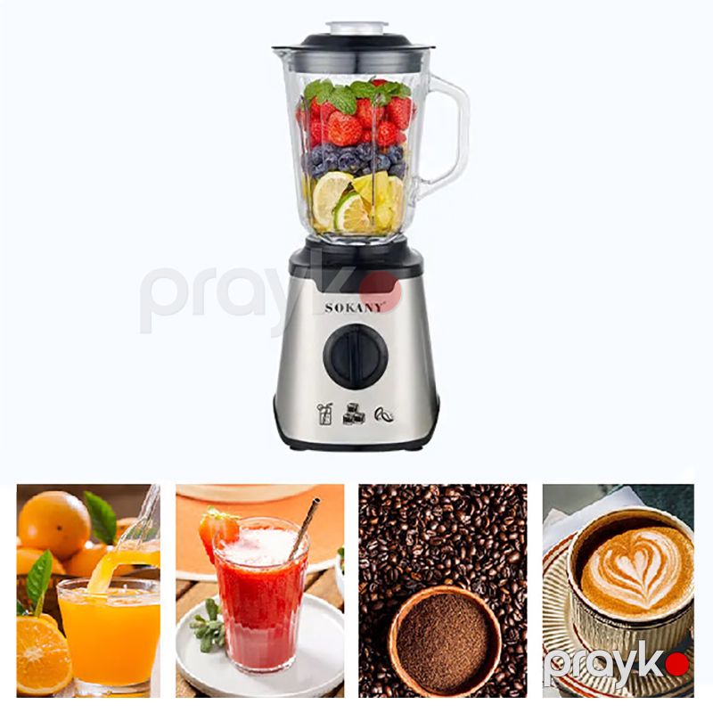 Sokany 2-si 1 Arada Çoxfunksiyalı Şüşə Blender 1.5L Tutuma Məxsus Professional Seramik Şirəçəkən 500W — Blenderlər, xırdalayanlar və mikserlər, Bakı (6)