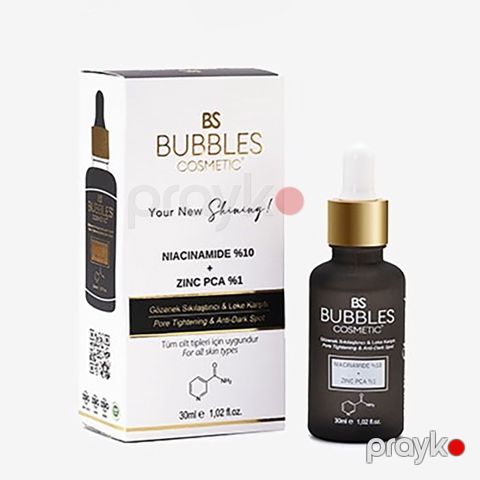 Bs Bubbles Cosmetic Qaranöktə və Sızanaqlara Qarşı Niacinamide Üz Baxım Serumu 30 ml Lekelere Qarşı Baxım Serumu — Bakı