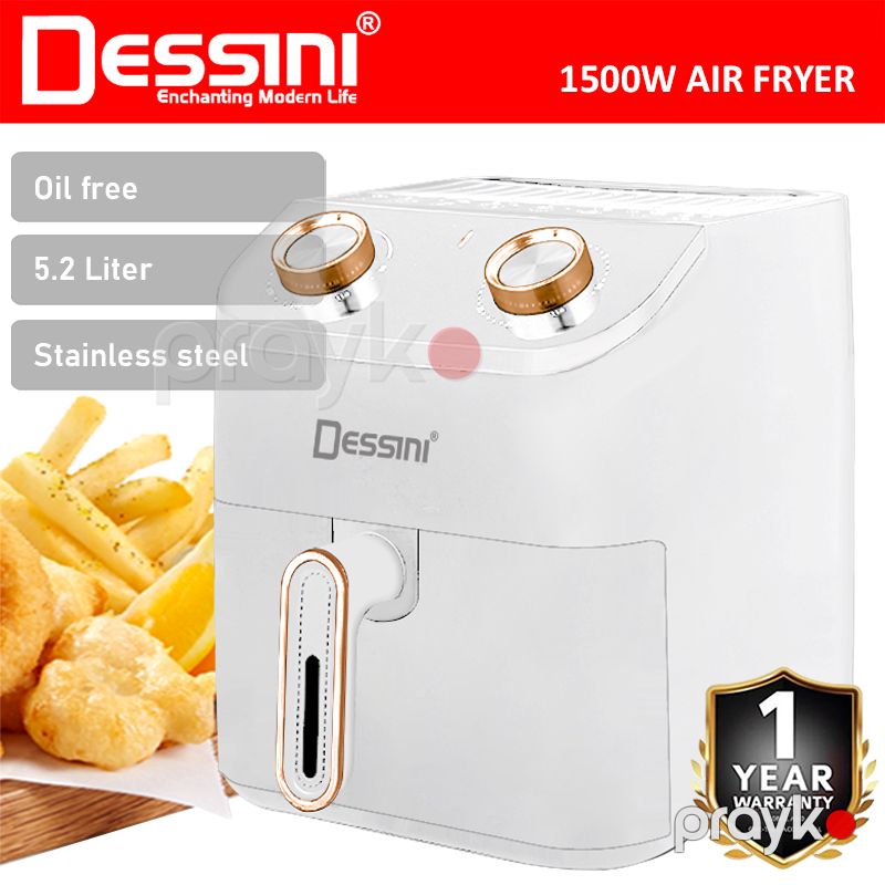 Dessını 5.2L DSN-DS805 Air Fryer Yağsız Elektrikli Hava Fritözü 5.2l Tutumlu Ağ Qızılı rengli Fritöz — Digər mətbəx texnikası, Bakı (4)