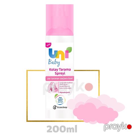 Uni Baby Kolay Tarama Spreyi 200 ml Saçlar Üçün Kolay Tarama Spreyi Uşaqlar Üçün Ətirli Saç Spreyi — Bakı