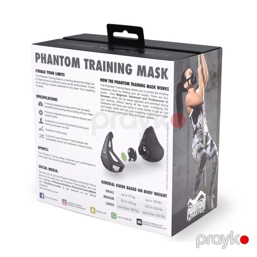 Phantom Məşq Maskası Nəfas Almanı Yaxşılaşdırır 4 Müqavimət Səviyyəsi — Fitness və simulyatorlar, Bakı (2)
