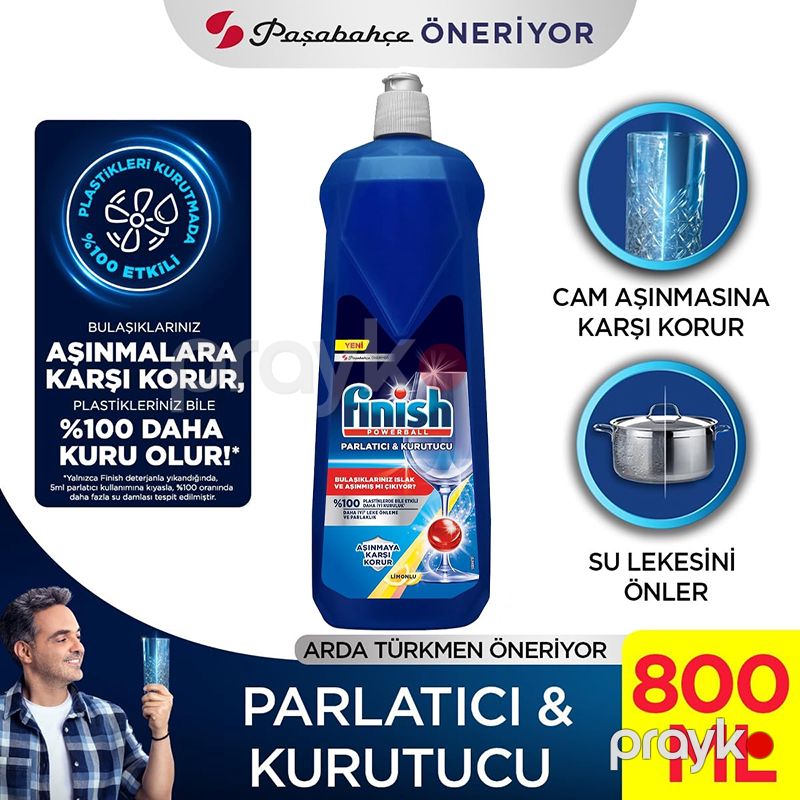 Finish Bulaşık Makinesi Parlatıcı & Kurutucu Limonlu 800ml Yeni Finish Powerball Qab Yuyucu Maye Toz — Mallar, Bakı (4)