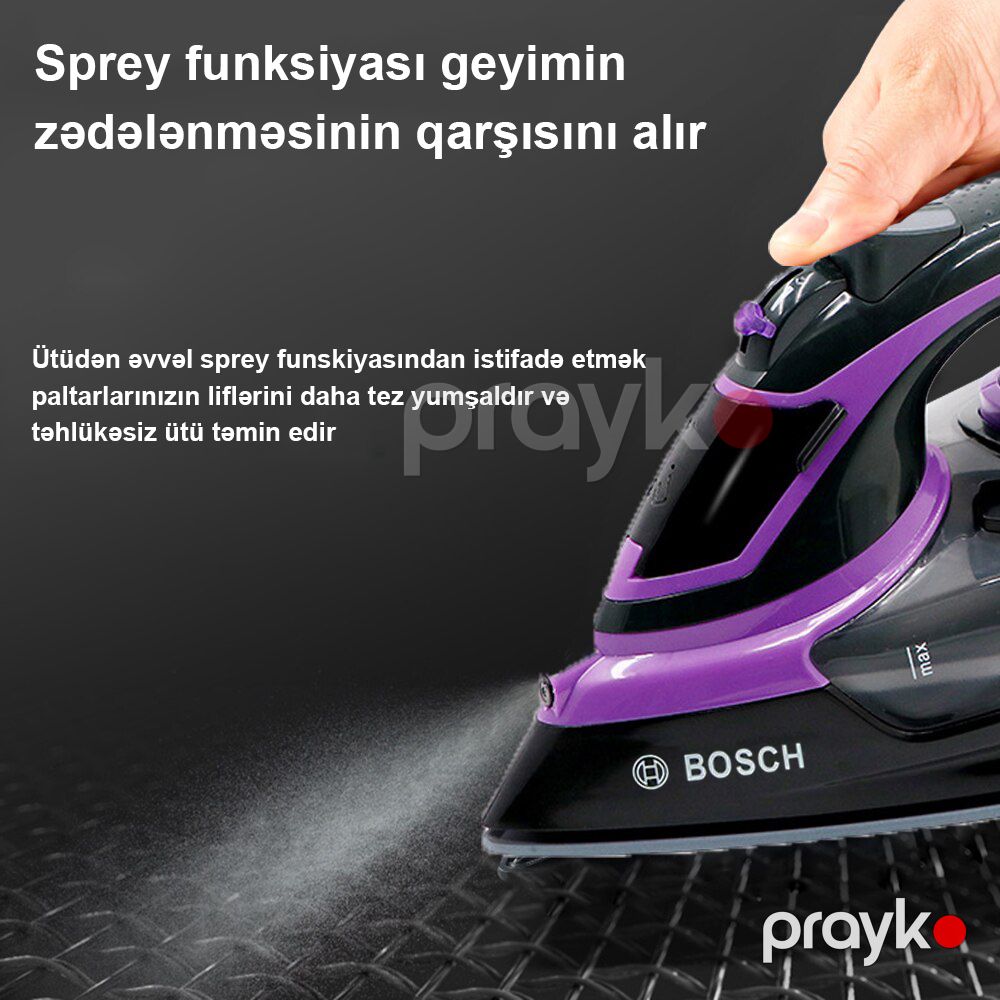 Yüksək Keyfiyyətli Bosch Buxarlı Ütü 3000W Gücündə Peşəkar Bosch Buxarlı Ütü — Ev texnikası, Bakı (5)
