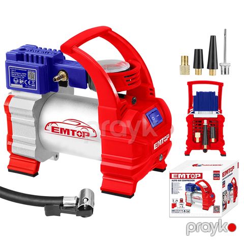 Avtomobil üçün Təkər Şişirdici Emtop Markası Avtomatik Kompressor 12V 10atm Emtop EAAC3501 Mini Hava Kompressoru 10A 12V — Bakı