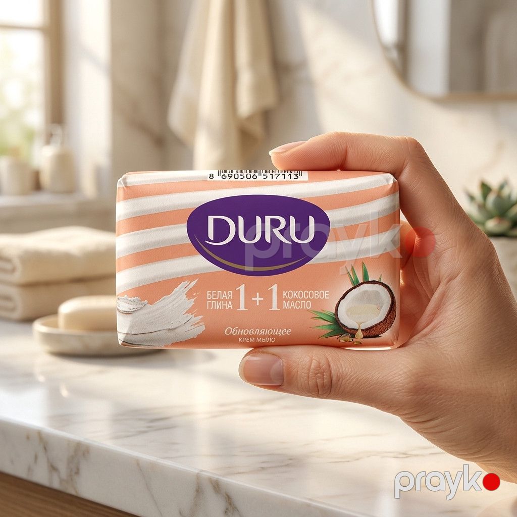 Bərk sabun Duru 1+1 kokos yağı 80 qr — Mallar, Bakı (3)