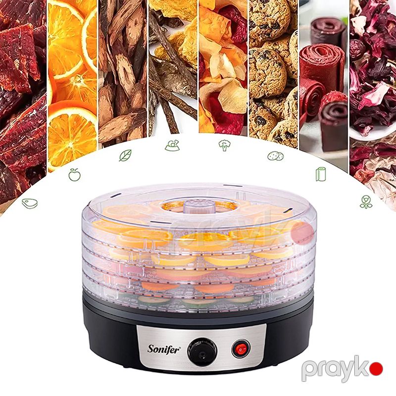 Sonifer SF-4033 5 Pilləli Elektrikli Meyvə Qurutma Maşını 250w Mini Giləmeyvə Qıda Quruducusu — Ev texnikası, Bakı (2)