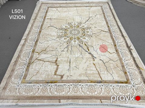 Xalça 8906, bej, ipək, 100x200 sm — Bakı